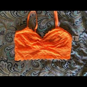 BRAND NEW PINK Bright Orange Summer Lace Bralette